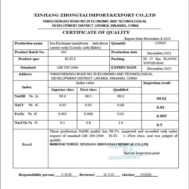 NaOH-Geurloze Productie 1310-73-2 van de Natrium Bijtende Soda van Natriumcyanide