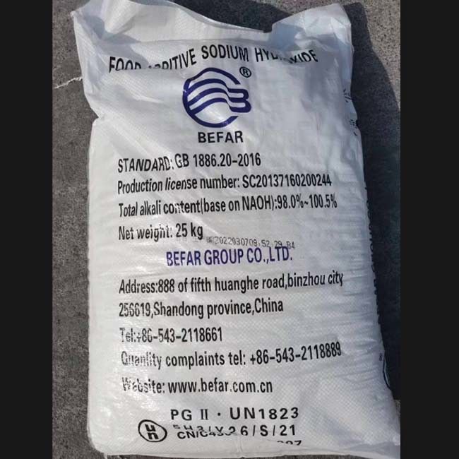 25KG/Bag Hydroxyde van het voedsel het Veilige Natrium voor de de Schone Korrel en Olie van Wijnflessen